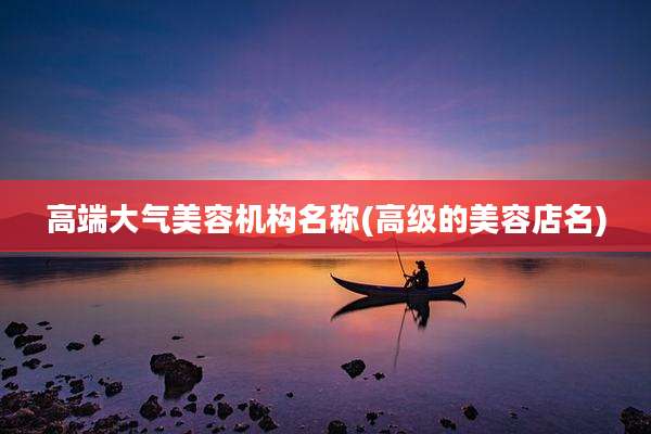 高端大气美容机构名称(高级的美容店名)