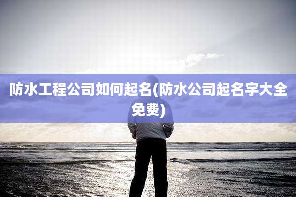 防水工程公司如何起名(防水公司起名字大全免费)
