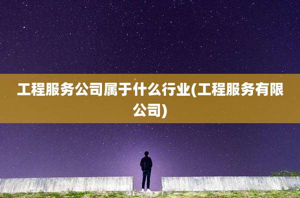 工程服务公司属于什么行业(工程服务有限公司)