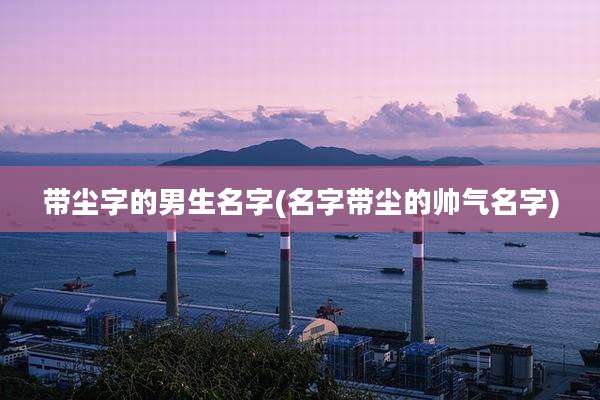 带尘字的男生名字(名字带尘的帅气名字)