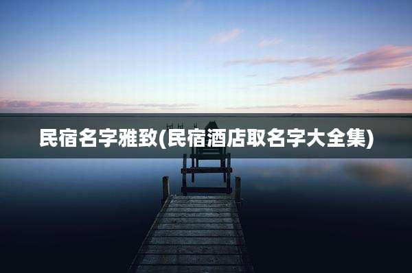 民宿名字雅致(民宿酒店取名字大全集)