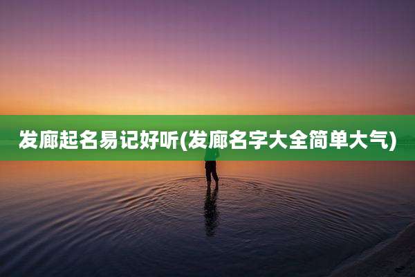 发廊起名易记好听(发廊名字大全简单大气)
