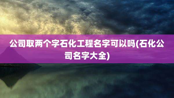 公司取两个字石化工程名字可以吗(石化公司名字大全)