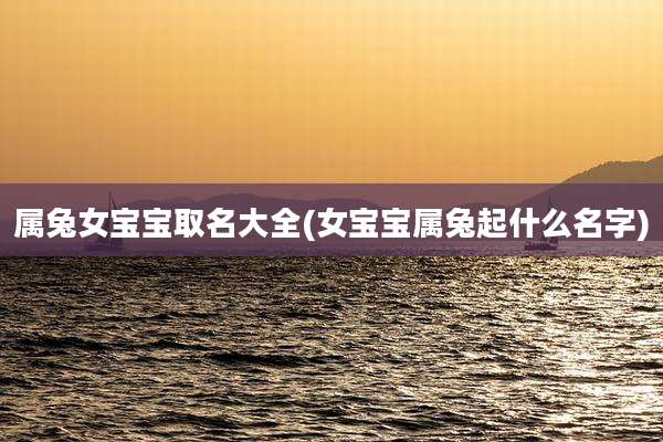 属兔女宝宝取名大全(女宝宝属兔起什么名字)