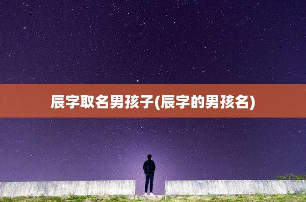 辰字取名男孩子(辰字的男孩名)