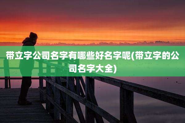 带立字公司名字有哪些好名字呢(带立字的公司名字大全)