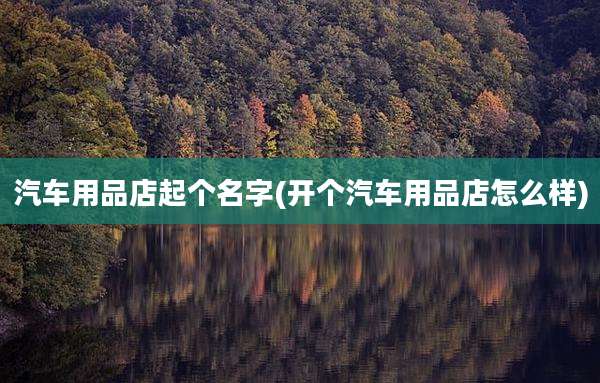 汽车用品店起个名字(开个汽车用品店怎么样)