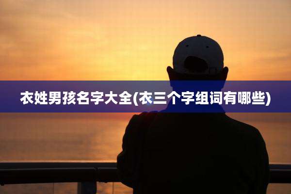 衣姓男孩名字大全(衣三个字组词有哪些)