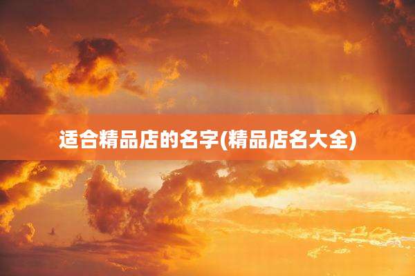 适合精品店的名字(精品店名大全)