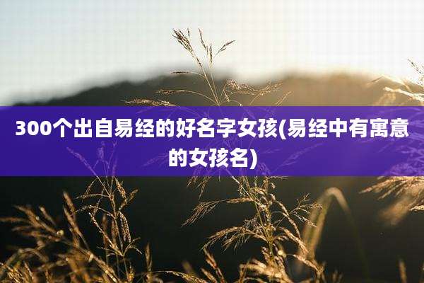 300个出自易经的好名字女孩(易经中有寓意的女孩名)
