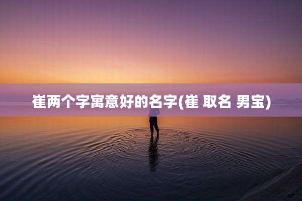 崔两个字寓意好的名字(崔 取名 男宝)