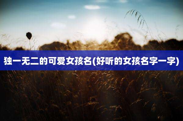 独一无二的可爱女孩名(好听的女孩名字一字)