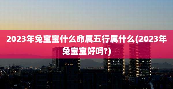2023年兔宝宝什么命属五行属什么(2023年兔宝宝好吗?)