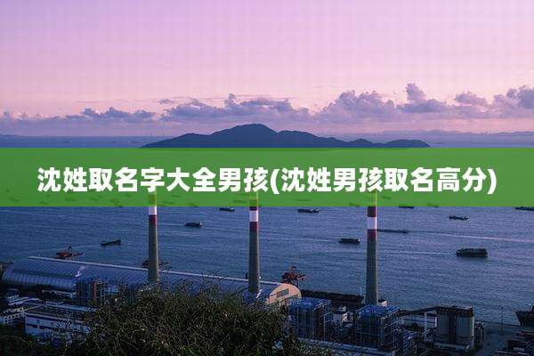 沈姓取名字大全男孩(沈姓男孩取名高分)