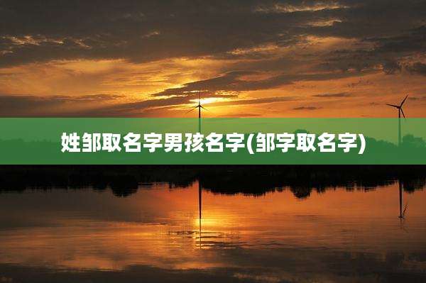 姓邹取名字男孩名字(邹字取名字)