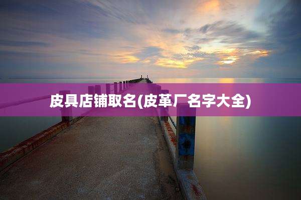 皮具店铺取名(皮革厂名字大全)