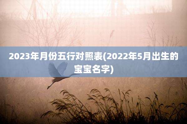 2023年月份五行对照表(2022年5月出生的宝宝名字)