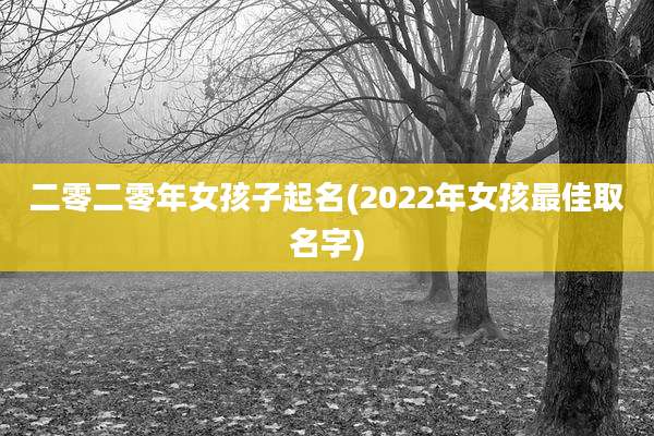 二零二零年女孩子起名(2022年女孩最佳取名字)