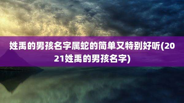 姓禹的男孩名字属蛇的简单又特别好听(2021姓禹的男孩名字)
