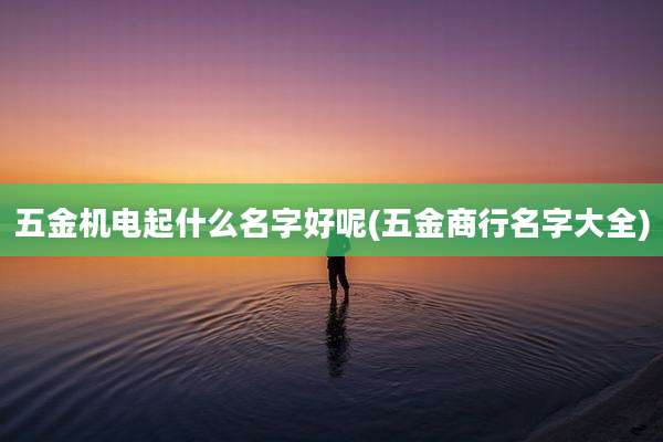 五金机电起什么名字好呢(五金商行名字大全)