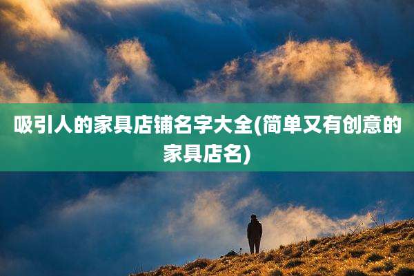 吸引人的家具店铺名字大全(简单又有创意的家具店名)