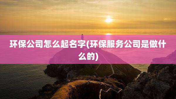 环保公司怎么起名字(环保服务公司是做什么的)