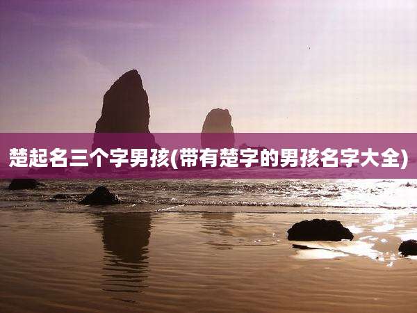 楚起名三个字男孩(带有楚字的男孩名字大全)