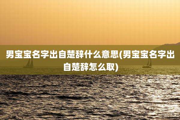 男宝宝名字出自楚辞什么意思(男宝宝名字出自楚辞怎么取)