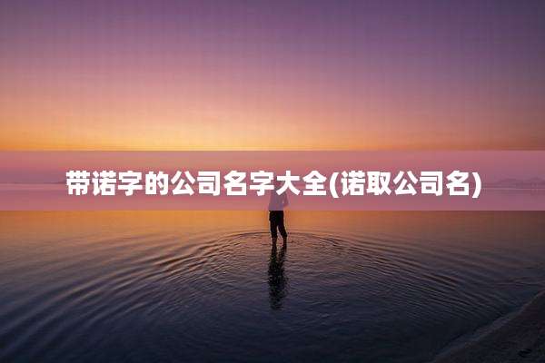 带诺字的公司名字大全(诺取公司名)
