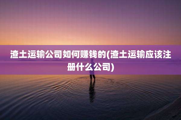 渣土运输公司如何赚钱的(渣土运输应该注册什么公司)