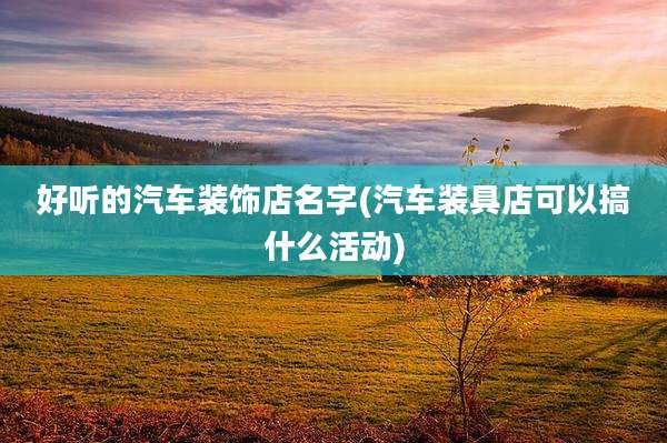 好听的汽车装饰店名字(汽车装具店可以搞什么活动)