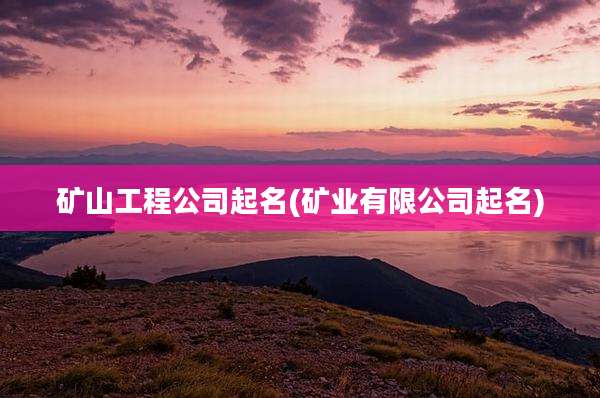 矿山工程公司起名(矿业有限公司起名)