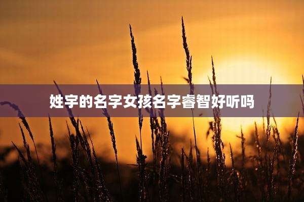 姓宇的名字女孩名字睿智好听吗