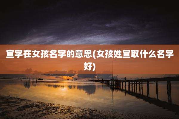 宣字在女孩名字的意思(女孩姓宣取什么名字好)