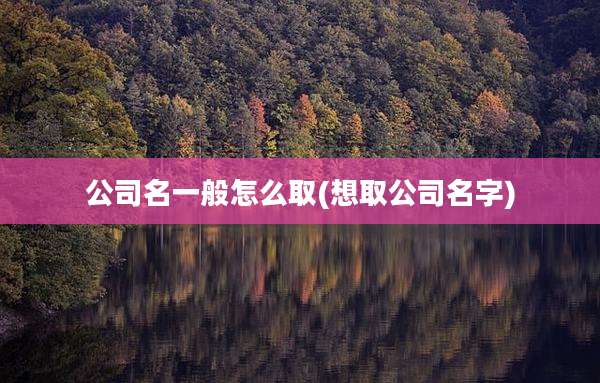 公司名一般怎么取(想取公司名字)