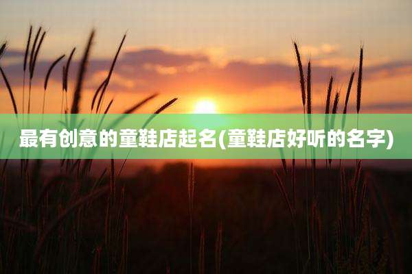 最有创意的童鞋店起名(童鞋店好听的名字)
