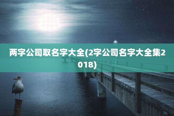 两字公司取名字大全(2字公司名字大全集2018)