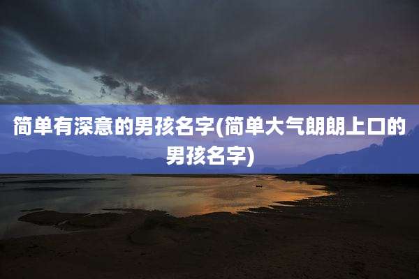 简单有深意的男孩名字(简单大气朗朗上口的男孩名字)