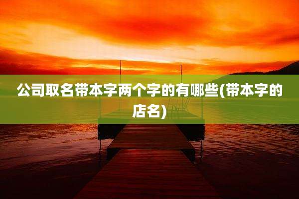 公司取名带本字两个字的有哪些(带本字的店名)