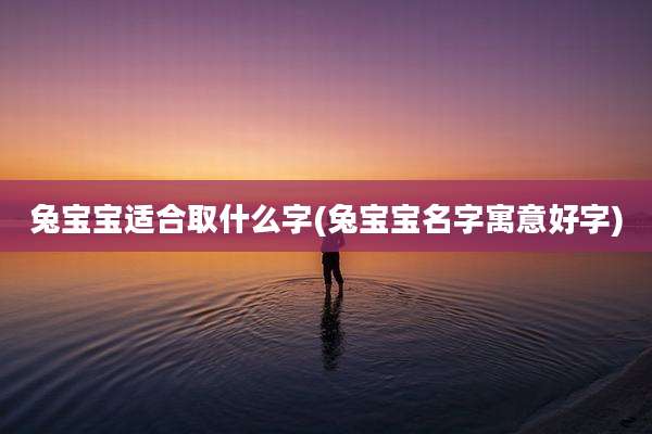 兔宝宝适合取什么字(兔宝宝名字寓意好字)