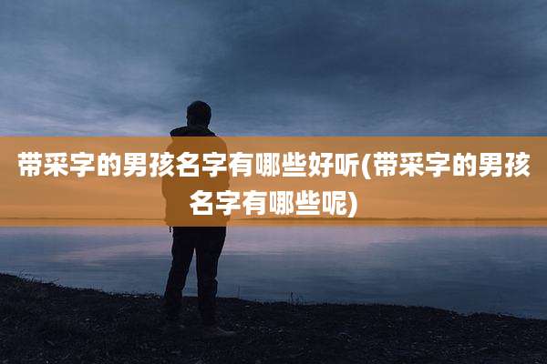 带采字的男孩名字有哪些好听(带采字的男孩名字有哪些呢)