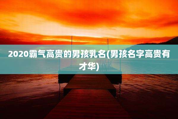 2020霸气高贵的男孩乳名(男孩名字高贵有才华)