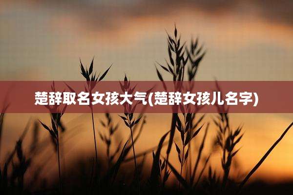 楚辞取名女孩大气(楚辞女孩儿名字)