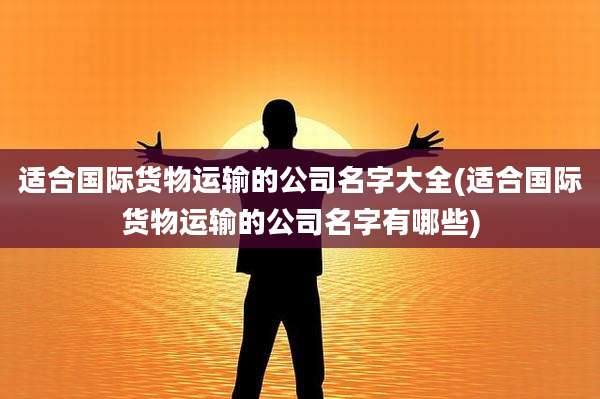 适合国际货物运输的公司名字大全(适合国际货物运输的公司名字有哪些)