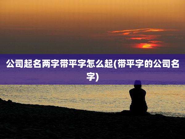 公司起名两字带平字怎么起(带平字的公司名字)