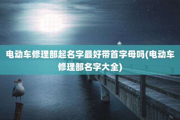 电动车修理部起名字最好带首字母吗(电动车修理部名字大全)