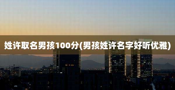 姓许取名男孩100分(男孩姓许名字好听优雅)