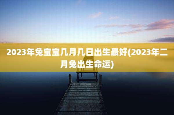 2023年兔宝宝几月几日出生最好(2023年二月兔出生命运)