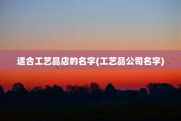适合工艺品店的名字(工艺品公司名字)