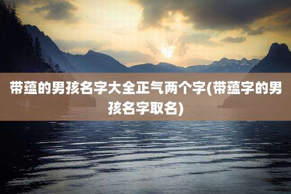 带蕴的男孩名字大全正气两个字(带蕴字的男孩名字取名)